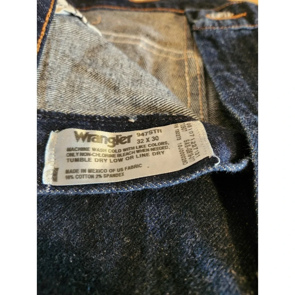 Wrangler Jeans Mens 32x30 Blue Cowboy Cut Slim Fit Stretch 947STR Indigo Denim